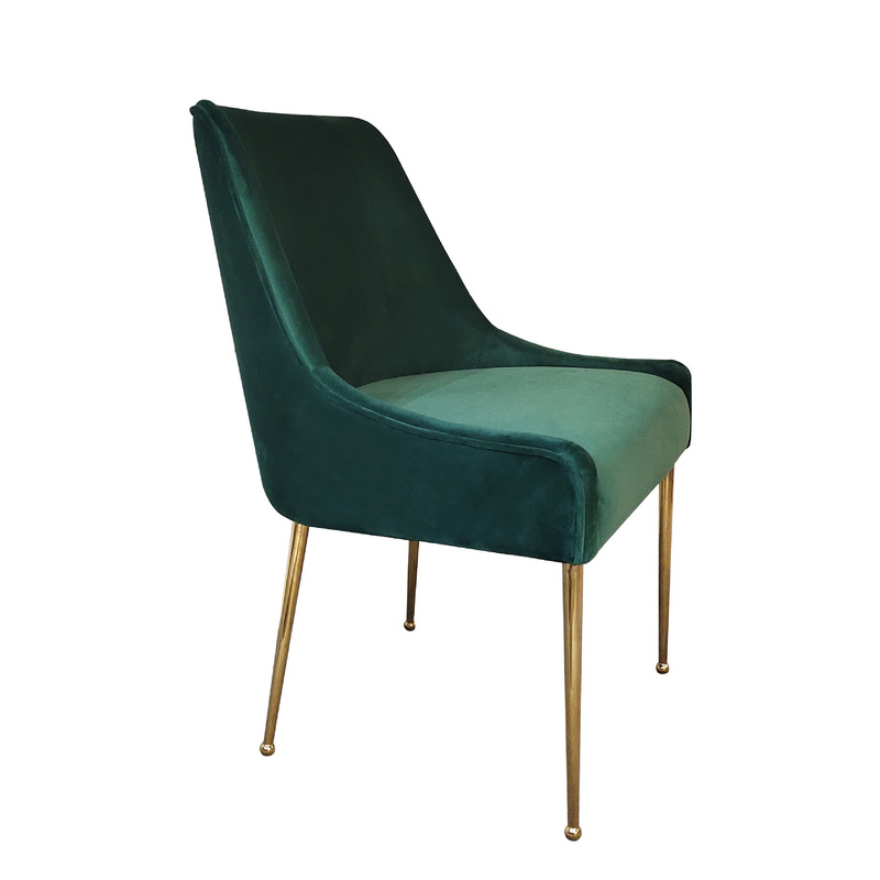 Nordic Light Luxury Family Dining Chair Book Chair Modern Simple Metal Decorative Backrest Fabric Cafe Dining Chair