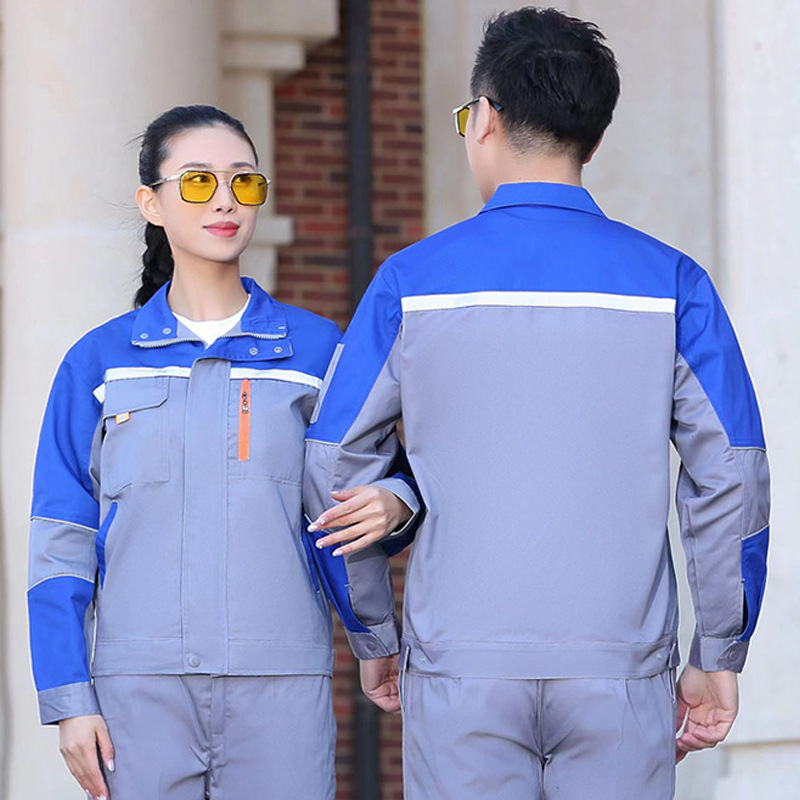 Trajes de trabajo primavera y otoño manga larga doble capa gruesa resistente al desgaste reparación de automóviles logística reflector ingeniería de ropa de seguro laboral personalizada
