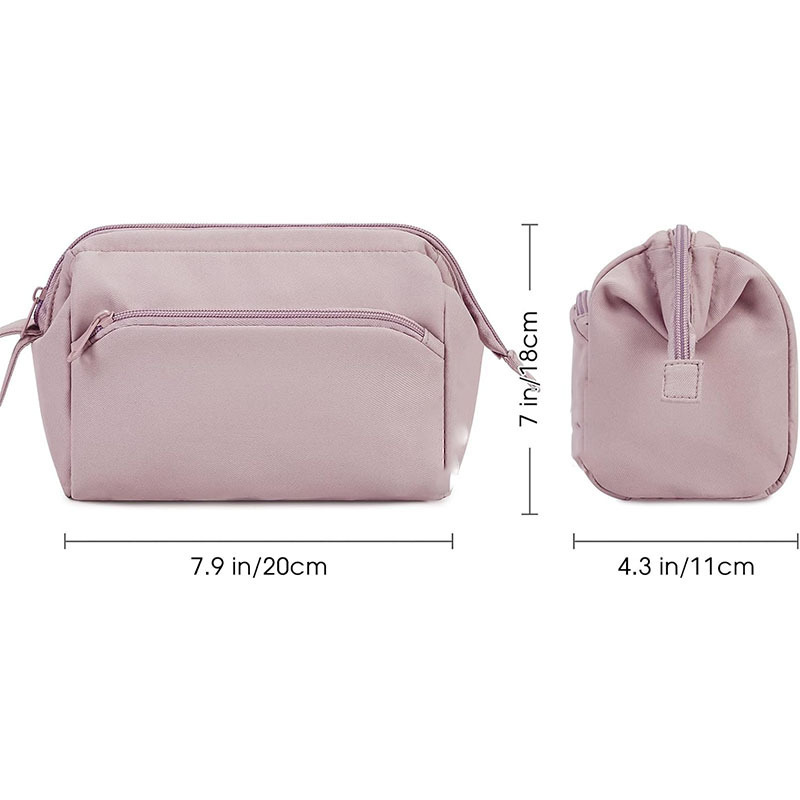 Amazon venta caliente bolsa de maquillaje de damas grande bolsa de maquillaje de boca ancha bolsa de maquillaje de viaje bolsa de maquillaje