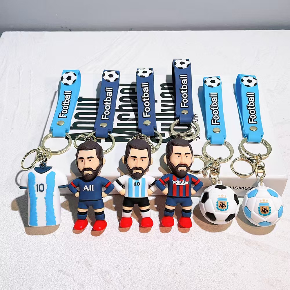 Estrella del fútbol Messi llavero colgante mochila colgante para niños muñeca boutique grande pequeño regalo