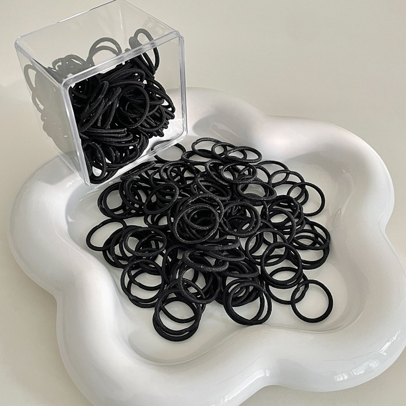 Pequeño cinturón negro para niños anillo de cabello para niñas cuerdas de cabello para bebés cubierta de cabello de cuero pequeña cantidad de cabello de alta elasticidad no daña el cabello