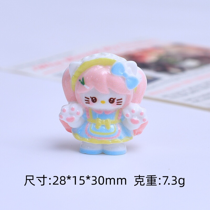 立体围裙喵喵卡通可爱手工diy饰品配件奶油胶树脂小配件材料批发|undefined