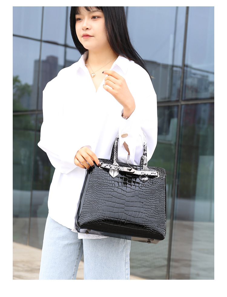 New European and American fashion crocodile pattern crossbody single-shoulder handbag bags for women, wholesale of mother and child set bags undefined
