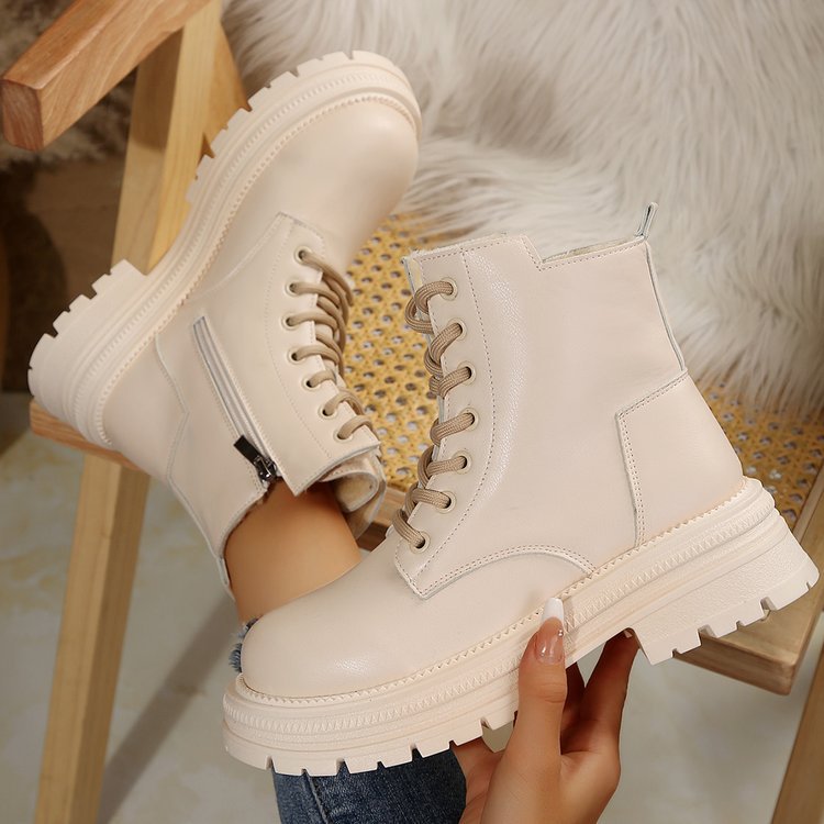 Outono e inverno novo estilo britânico moda sapatos de algodão botas de algodão feminino botas curtas explosivas_voghion.com