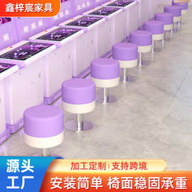 游戏厅矮凳圆凳电玩城凳子餐厅旋转休闲金属专用加厚现代简约批发