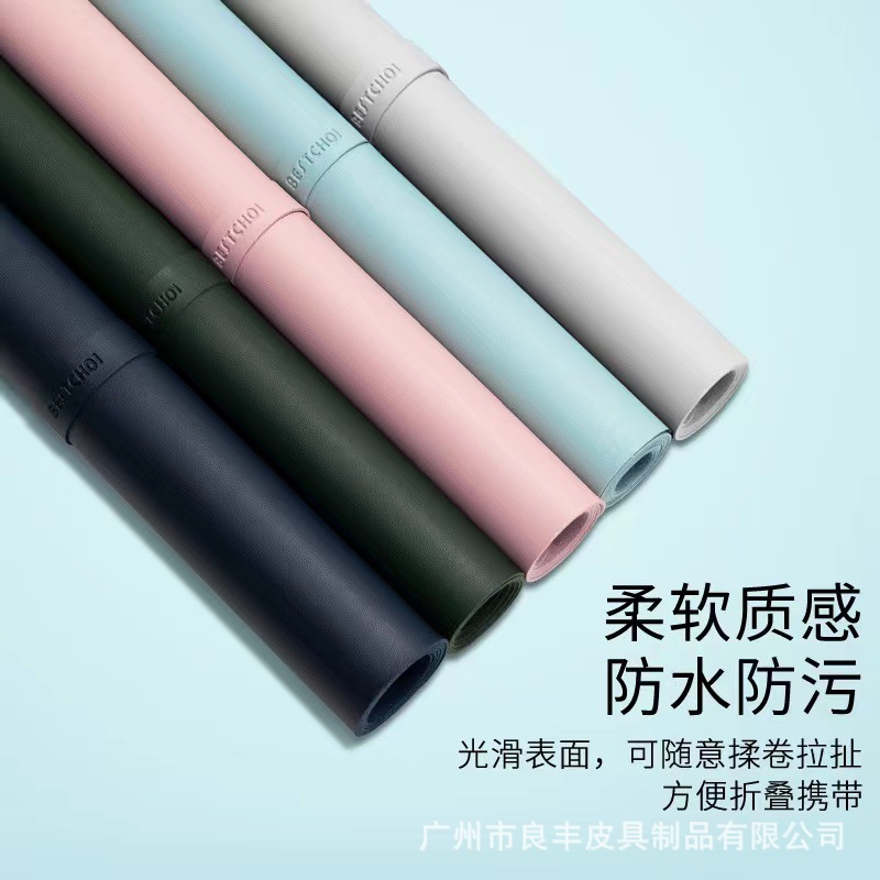 Alfombrilla de ratón de cuero de corcho, teclado de computadora portátil, escritorio de escritorio de oficina de color sólido de gran tamaño, patrón de impresión LOGO