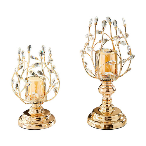European light luxury decorative antique metal candlestick set American dining table romantic candlelight home tea table decoration