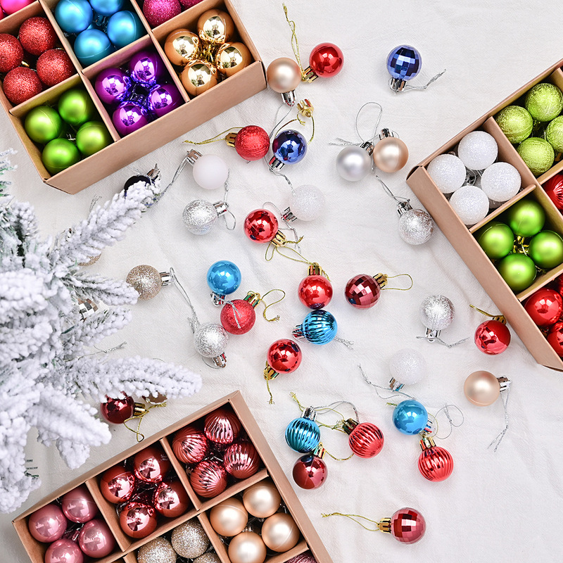 新しいクリスマスpsメッキボール3cm-72pcsセット牛革紙箱クリスマス装飾ボールメーカー卸売り|undefined