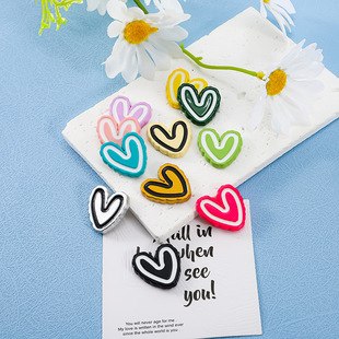 ins contrast color love jewelry accessories resin handmade cream glue mobile phone shell girl hairpin hole shoes diy accessories