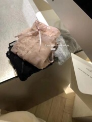 METWO少女心爆棚性感甜美蕾絲內褲女士中腰半透明日系圓點三角褲