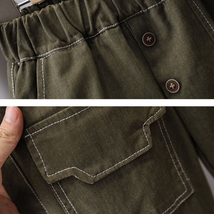 6229 juego de ropa de otoño para niños 2025 nuevo cardigan a rayas para niños abrigo de tres piezas juego de primavera y otoño para bebés coreanos