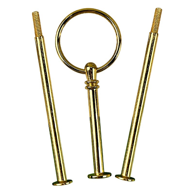 Light Luxury Ring String Plate Zinc Alloy Double Layer Multilayer Plate Holder Ceramic Glass Bamboo Plate String Rod
