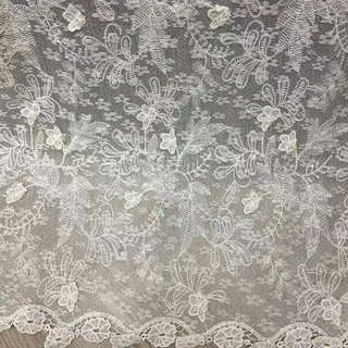 蕾丝提花绣花布 厂家直销 2025热销连衣裙面料 水溶花边绣花布