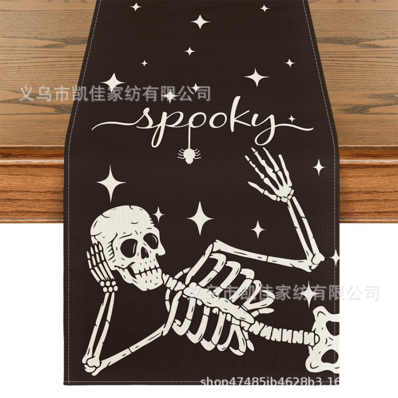 新型国境を越えたハロウィーンテーブル旗カボチャテーブル旗テーブル装飾亜麻材質メーカー直販|undefined