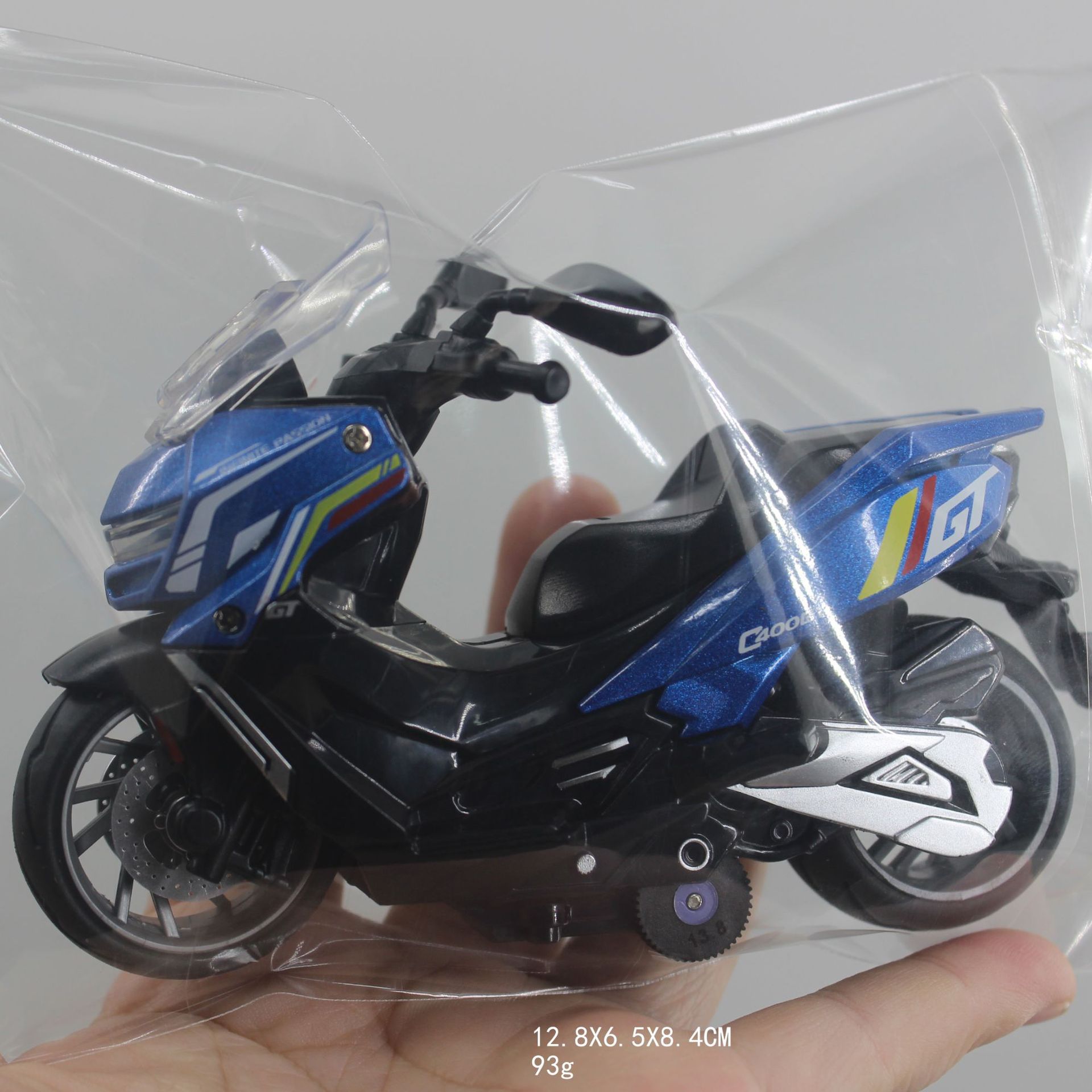 OPP 가방 93G 블루 H7788-5 시뮬레이션 오토바이 모델 12.8X6.5X8.4CM