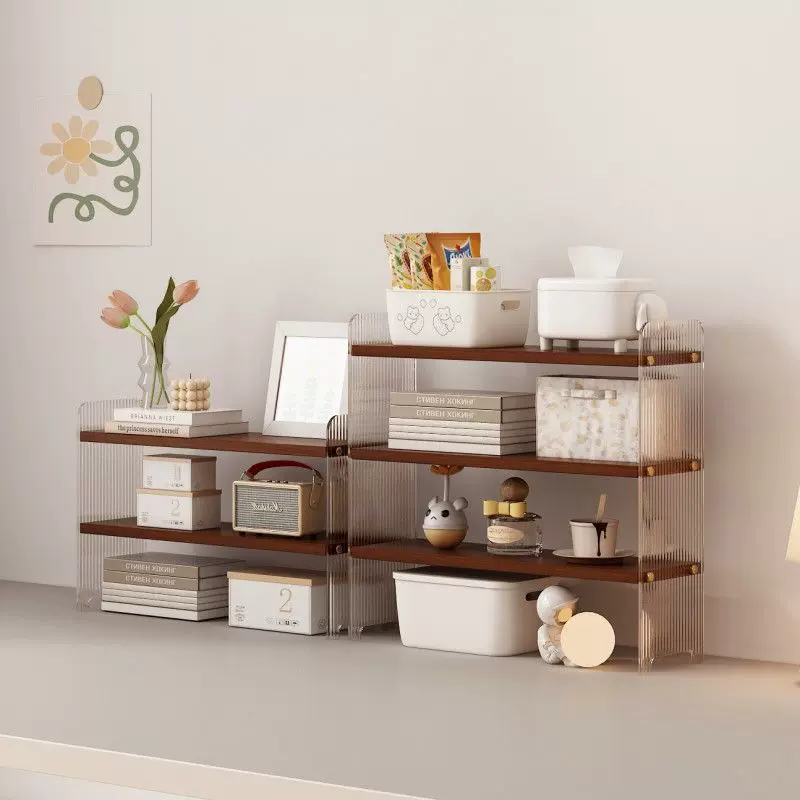 亚克力桌面置物架多层书架杯架办公家用零食架子大容量收纳神