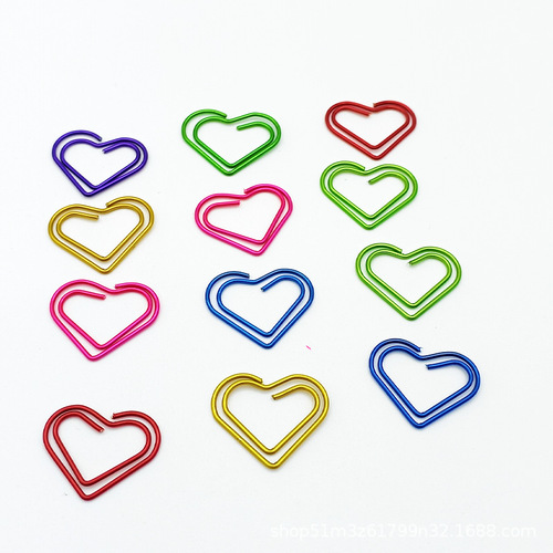 Mini Love Paperclip Bookmark Creative Cute Pin Office Supplies Bookmark Special-Shaped Paperclip Storage Box Fun