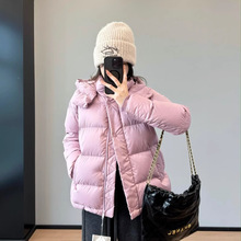 Lu家五格系列三防新标鹅绒连帽收腰羽绒服保暖外套女冬季新款25