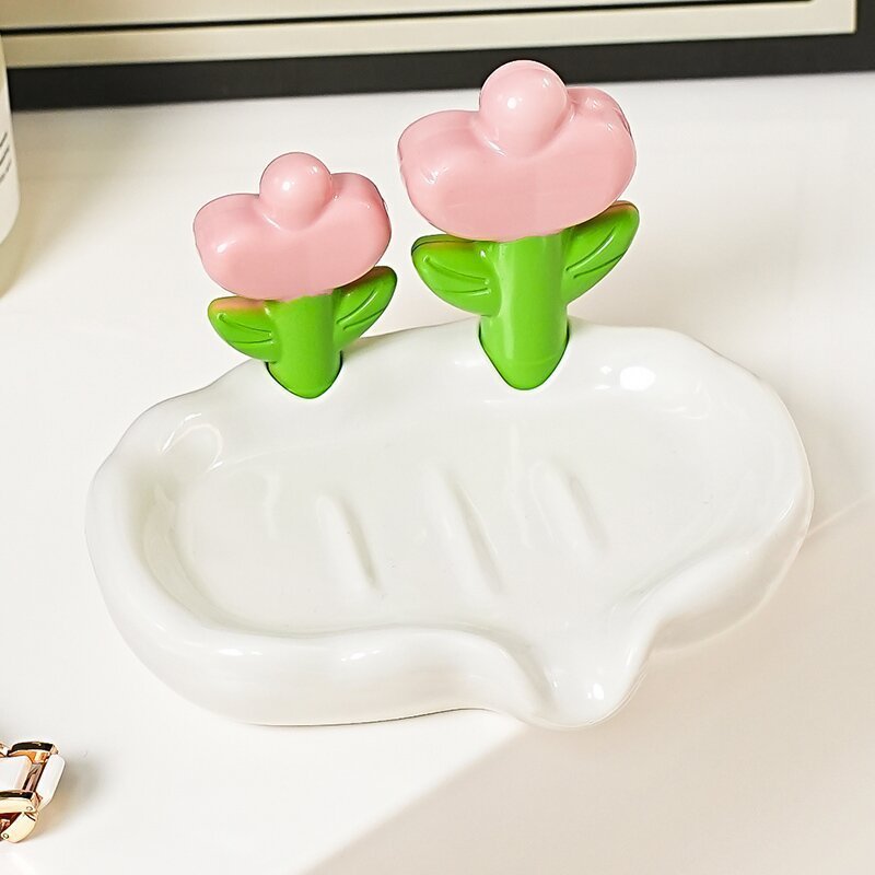花朵肥皂盒免打孔香皂盒ins高颜值不积水塑料皂盒出口外贸内销品|undefined