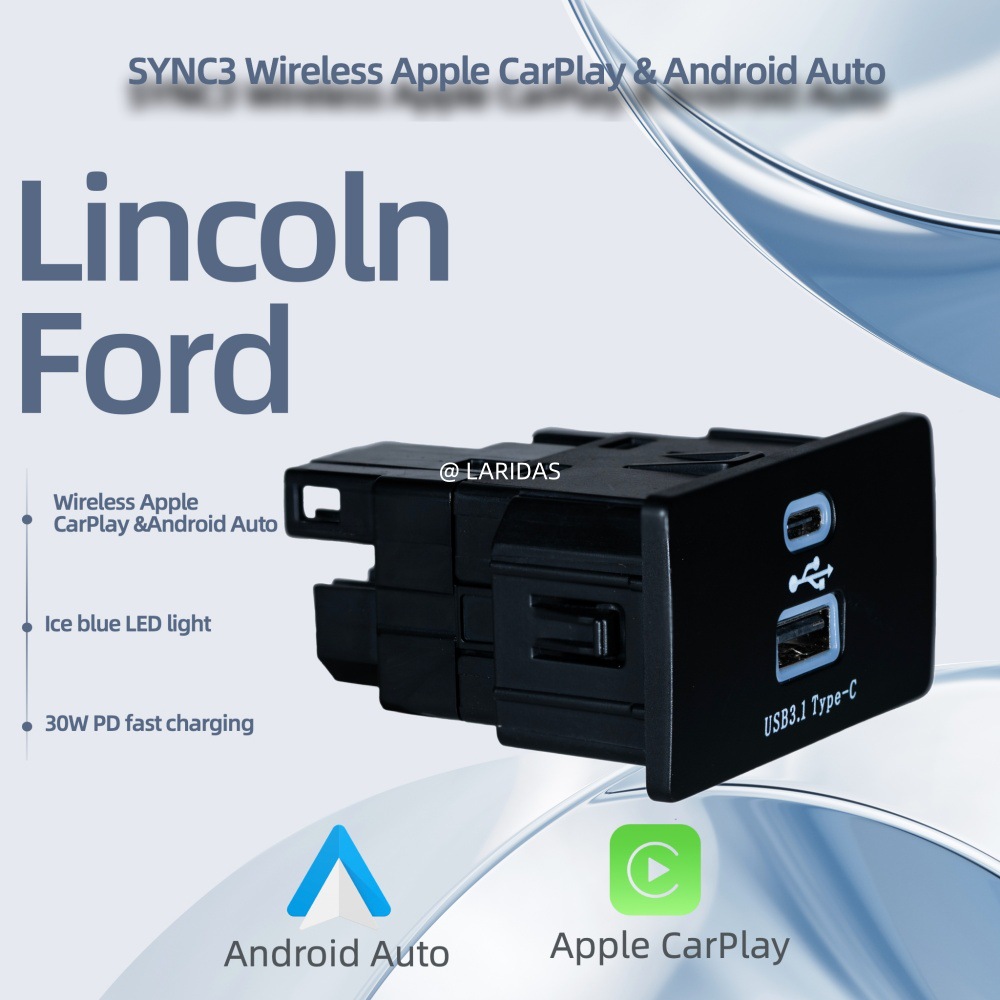 Suitable for All Ford Models Sync3 Wireless Carplay Usb+Type-C Apple Carp Accessories
