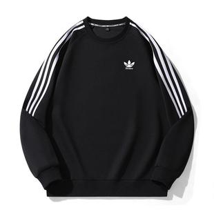 Spring Clover Three Bar Couple Sports Leisure Crewneck Sweat high quality Teenager Fashion All-match Top