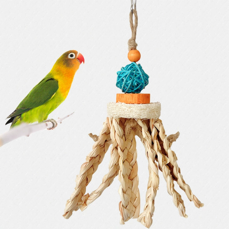 Игрушки для попугаев ручной работы, кукурузные листья, шарики из ротанга, шампуры из люфы, пионы, черные фениксы, тигровые шкуры, принадлежности для жевания и разрушения птиц.