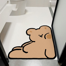 可爱卡通熊浴室地垫家用吸水速干硅藻泥地垫厕所防滑地垫可代发