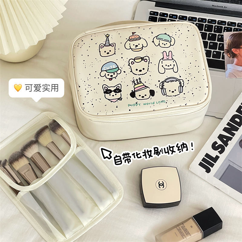 Ins bolsa de cosméticos japonesa para gatos lindos, nueva bolsa de almacenamiento de viaje portátil de gran capacidad, bolsa de lavado impermeable