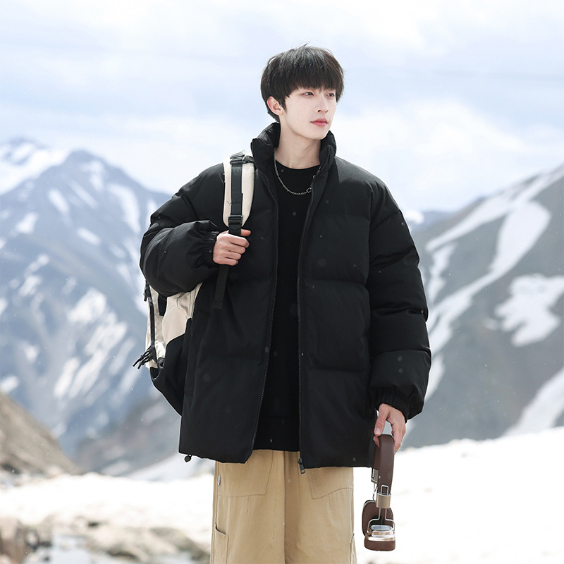 Hong Kong wind autumn and winter cotton-padded jacket men's neutral wind trend ins bread suit couples loose stand collar cotton-padded jacket coat wholesale