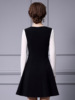 A-line dress， socialite temperament， nail diamond high waisted dress， short style