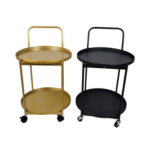 Portable coffee table sofa side cabinet home metal small rolling cart side table bed side shelf simple with wheels tea table