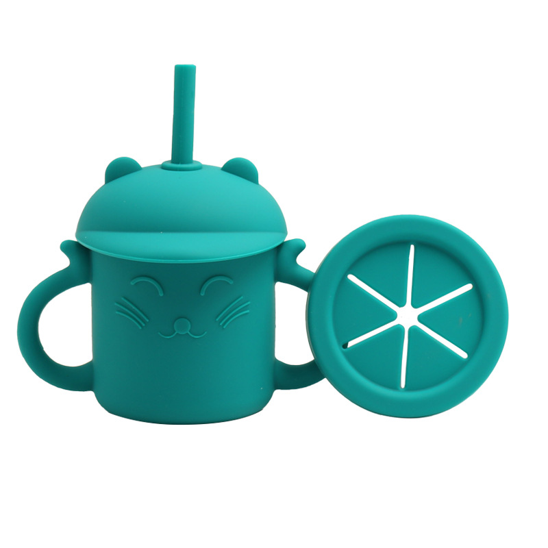 빨대 컵 다크 그린