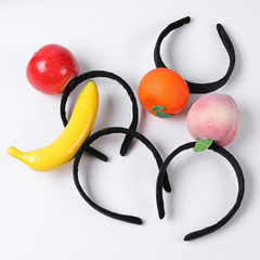 Creative funny simulated fruit headband, personalized funny apple banana mango pumpkin cute hair accessories headdress