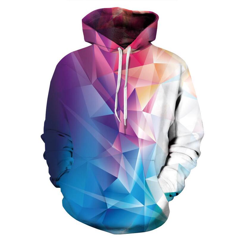 Cross-border new starry art 3D digital printing long-sleeved hooded sweater plus size loose men's and women's casual baseball uniform