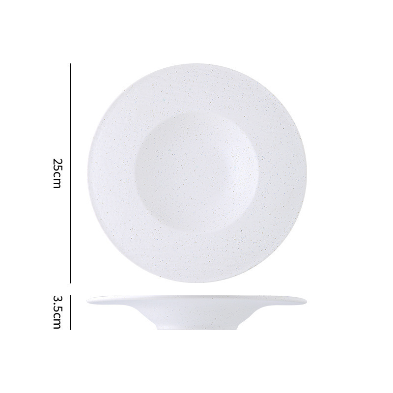 Plato de cerámica simple punto azul punto blanco conjunto de platos de platos de comedor occidental platos de cerámica de hotel con puntos