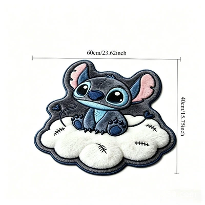 Bathroom Entrance, Water-Absorbent Non-Slip Mats, Avtomobil döşəmə paspasları - cr-stitch-stepping-on-clouds-4060-crystal-velvet-dot-plastic-bottom