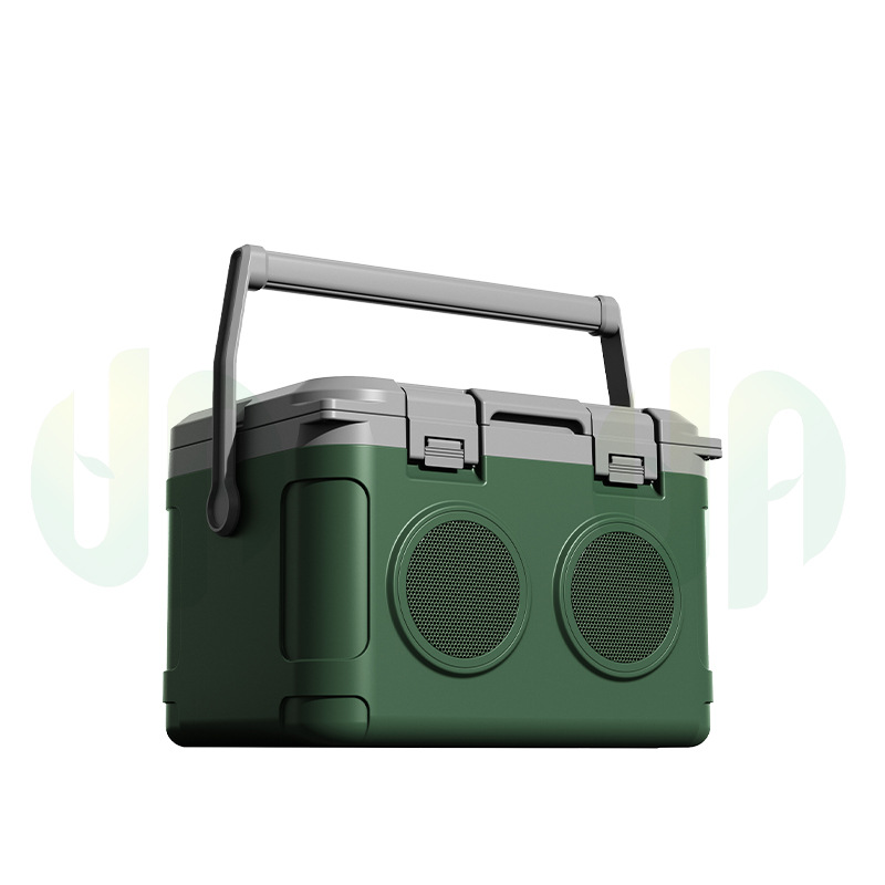 Al aire libre Bluetooth audio incubadora puesto de camping bebida fría cubo hielo alimentos frescos carro refrigerador portátil coche