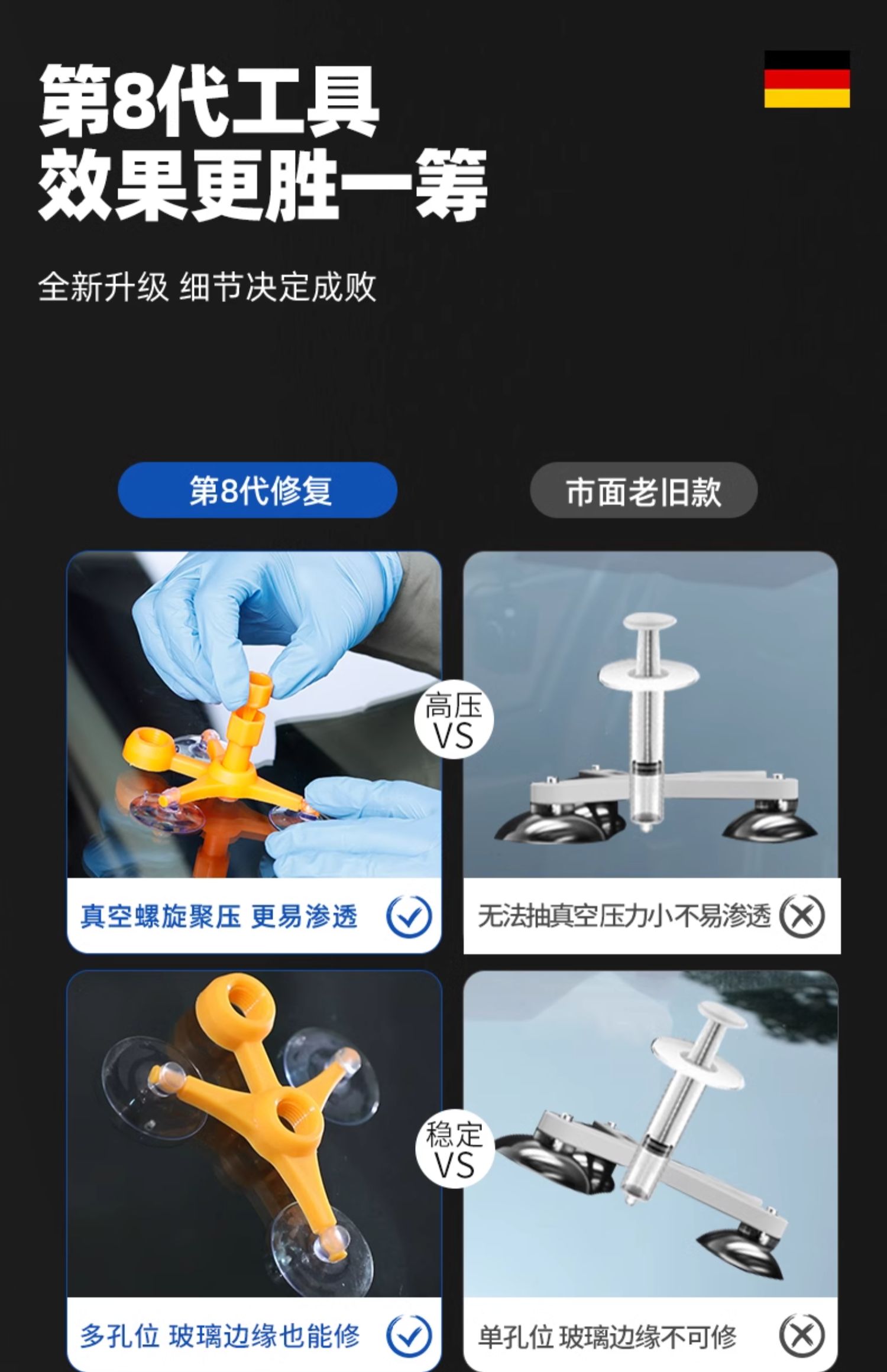 Automobile glass crack repair liquid front windshield crack repair special scratch reducing agent crack non-trace glue
