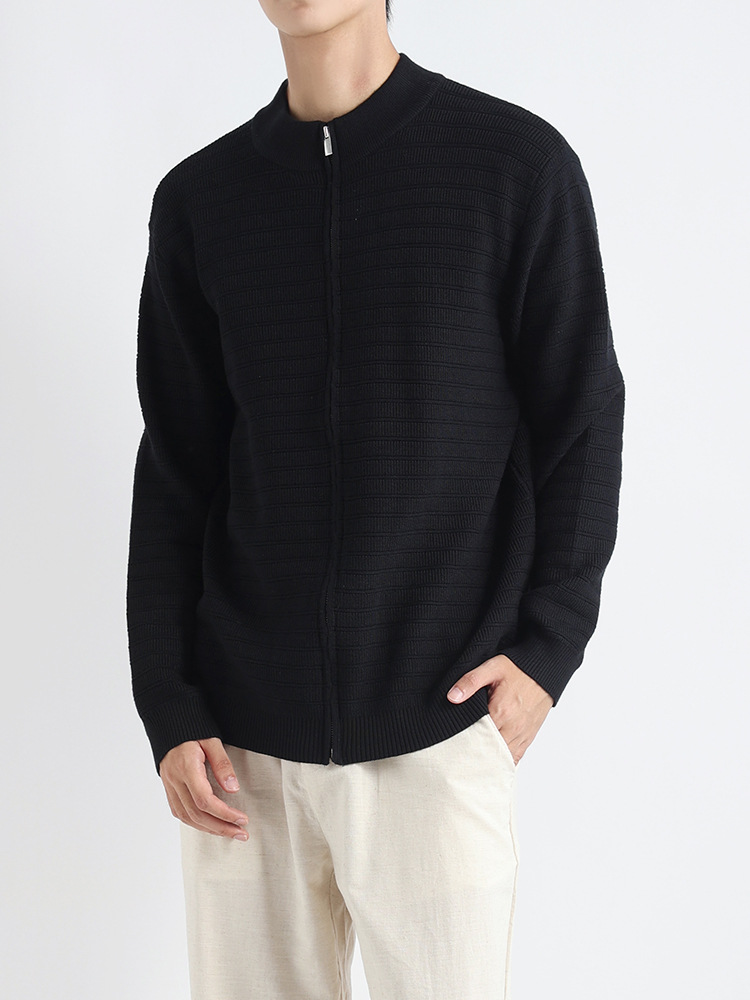 Lujo ligero de lujo suéter con cremallera de cuello alto Cardigan chaqueta de hombre de alto nivel sensación de invierno / otoño chaqueta casual polo