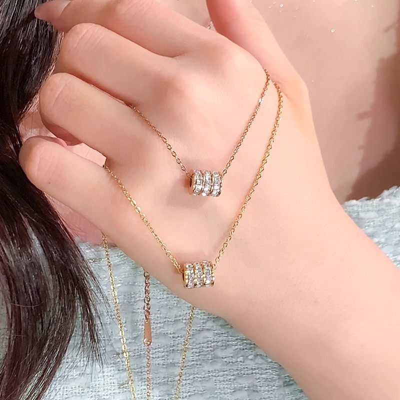 【通體鈦鋼】極簡風小蠻腰爐內真金項鍊女ins網紅風鎖骨鏈配飾品