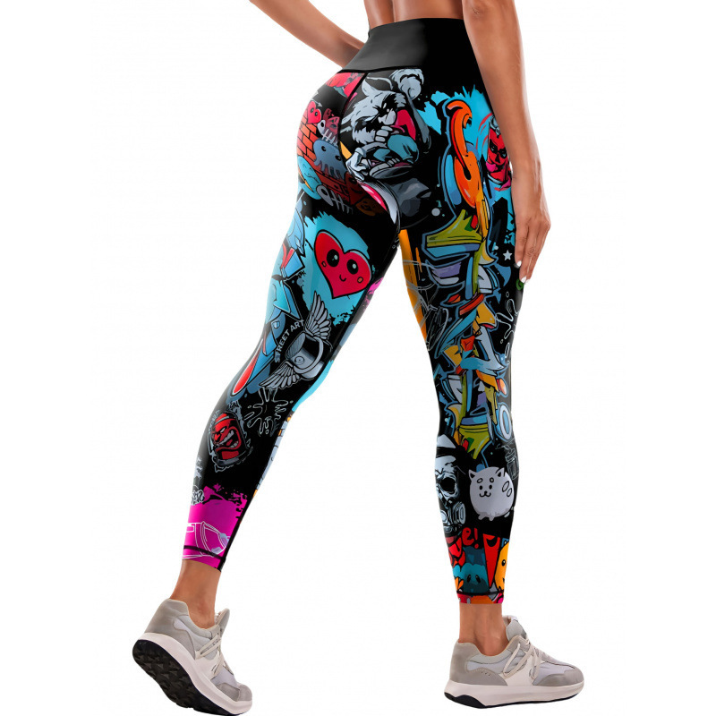 Transfronterizos Europa y Estados Unidos impresa pantalon de calzado de calzado de mujer elevación de cadera apretada bottom diaria pantalones deportivos casuales 2026