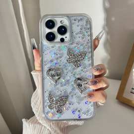 跨境热销适用SAMS25Edge滴胶闪片带配件M55/C55/F55仙女风手机壳