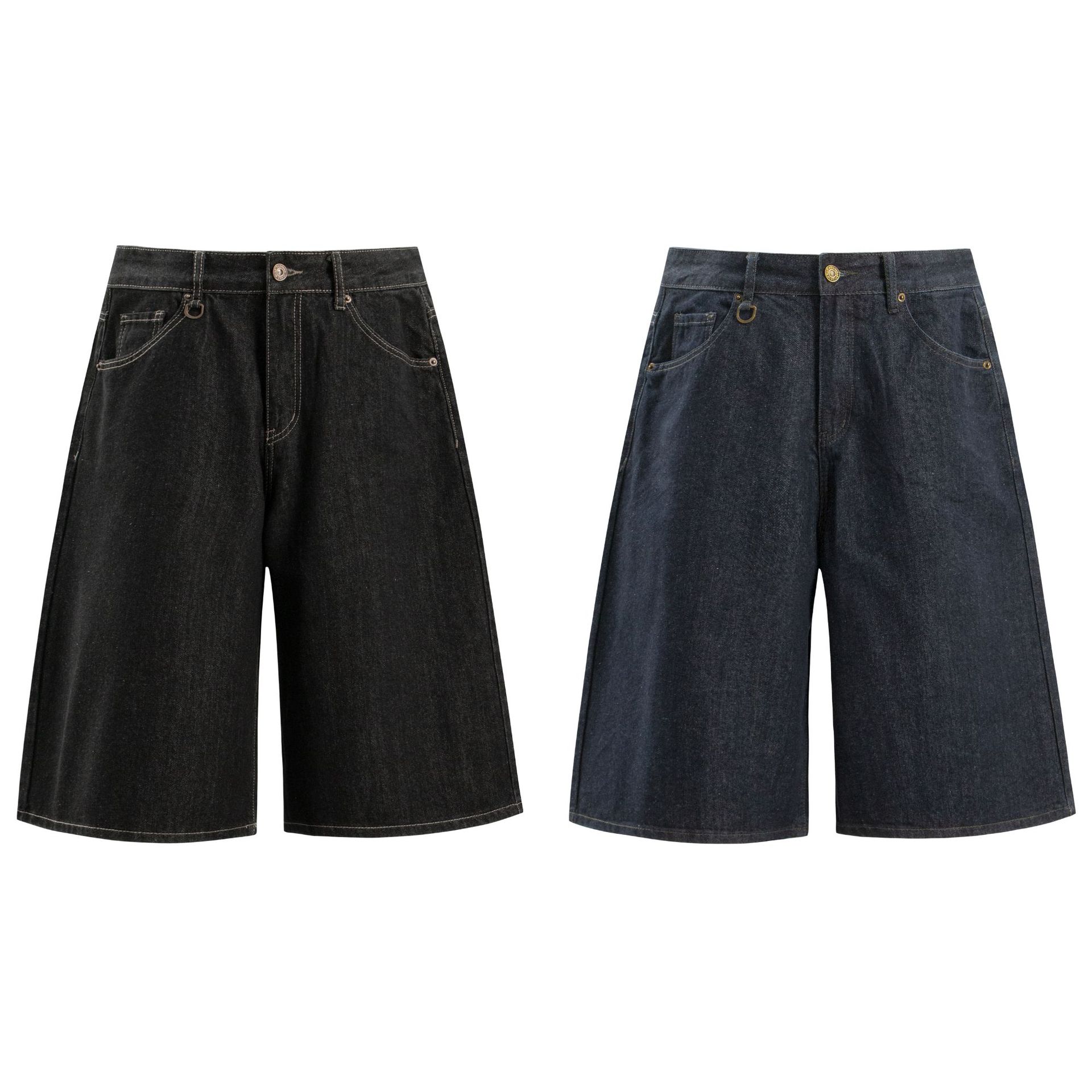 1065 American Street Summer Original Bull Color Retro Advanced Simple Design Vaqueros recortados sueltos para hombre