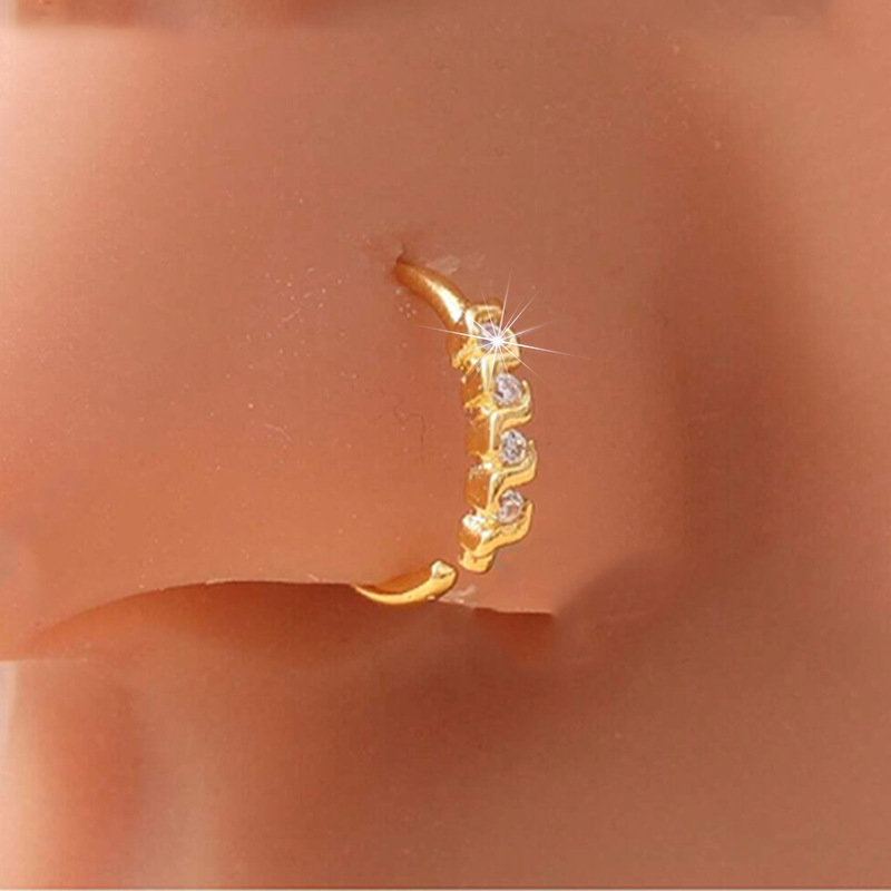 Grenzüberschreitender Verkaufsschlager: Glitzernder Diamant-Zirkon-Ohrstecker mit mehreren Elementen – modisches Nischendesign – Körperpiercing – Nasenring für heiße Mädchen_voghion.com