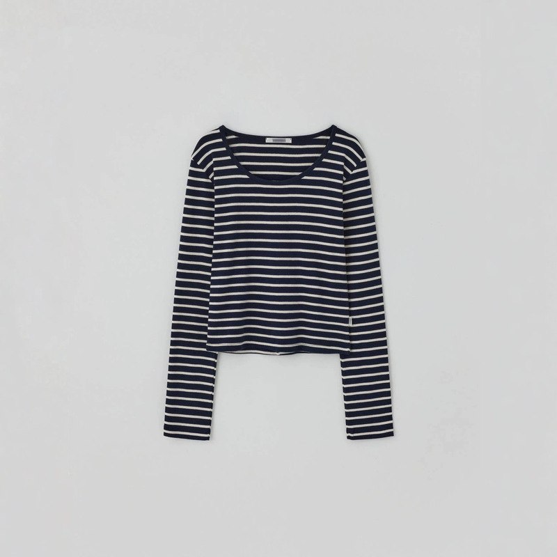Striped Long-Sleeve T-Shirt/Pocket Casual Cargo Pants Korean Designer Women's Fashion Set Striped Long-Sleeve T-Shirt/Pocket Casual Cargo Pants Korean Designer Women's Fashion Set
