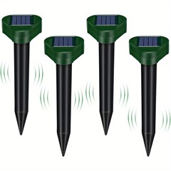 4 pack Solar Mole Repellent Spikes Outdoor Ultrasonic跨境