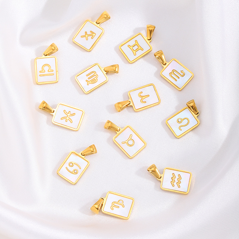 Acero de titanio transfronterizo simple 12 colgante de collar constelación mujeres Europa y América 18K universal conchas constelación colgante accesorios