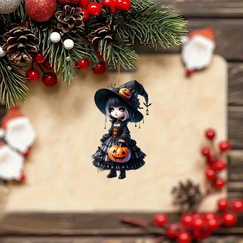 Acrílico Halloween calabaza negra fiestas colgante plano transfronterizo coche nuevo colgante decoración de la fiesta image 1