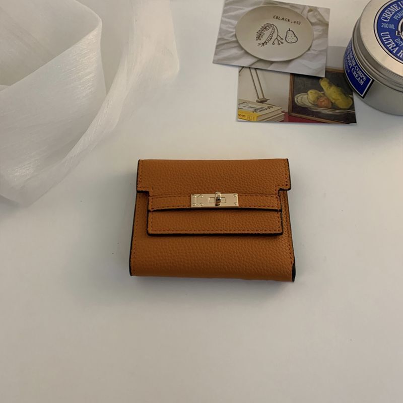 质感搭扣钱包女皮多卡位潮流简约三折短款皮夹卡包外贸工厂供应链|undefined