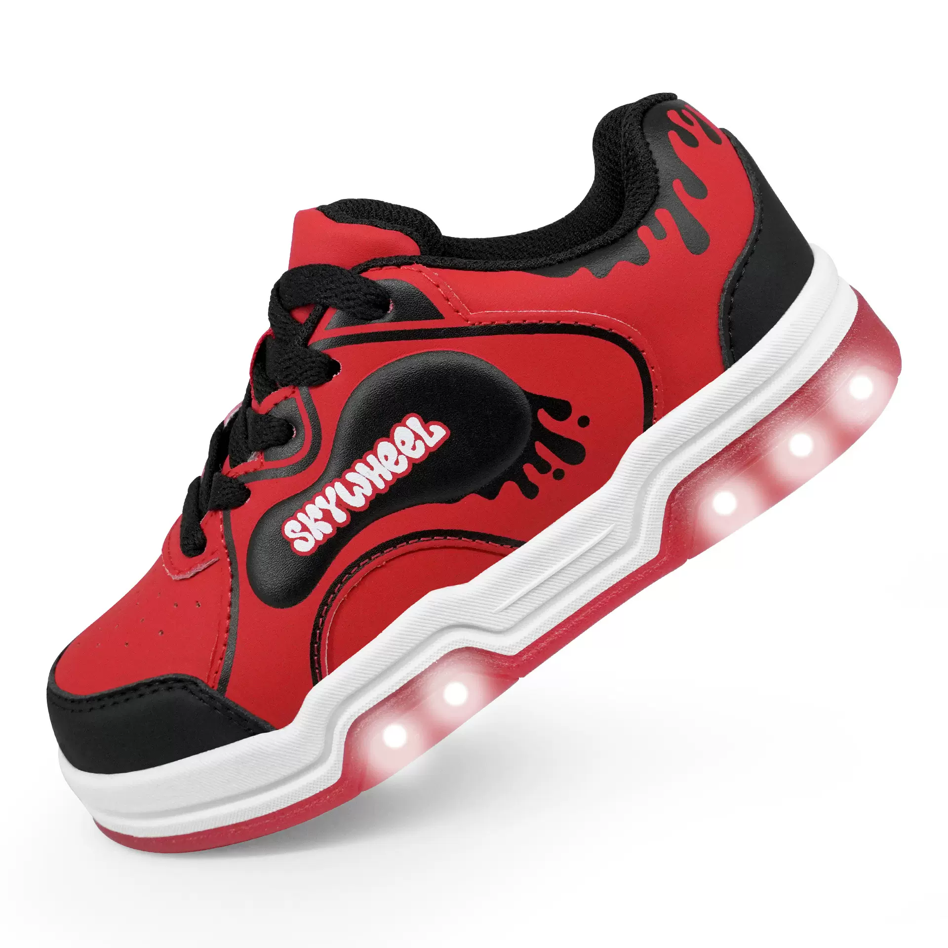 2025新款时尚发光儿童运动鞋透气休闲轻便中小童防滑板鞋